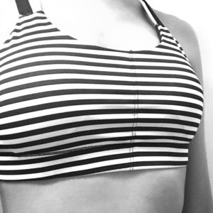 Champion black and white striped sports bra
